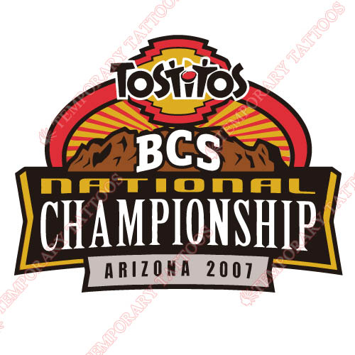 BCS Championship Game Primary Logos 2007 Customize Temporary Tattoos Stickers N3245
